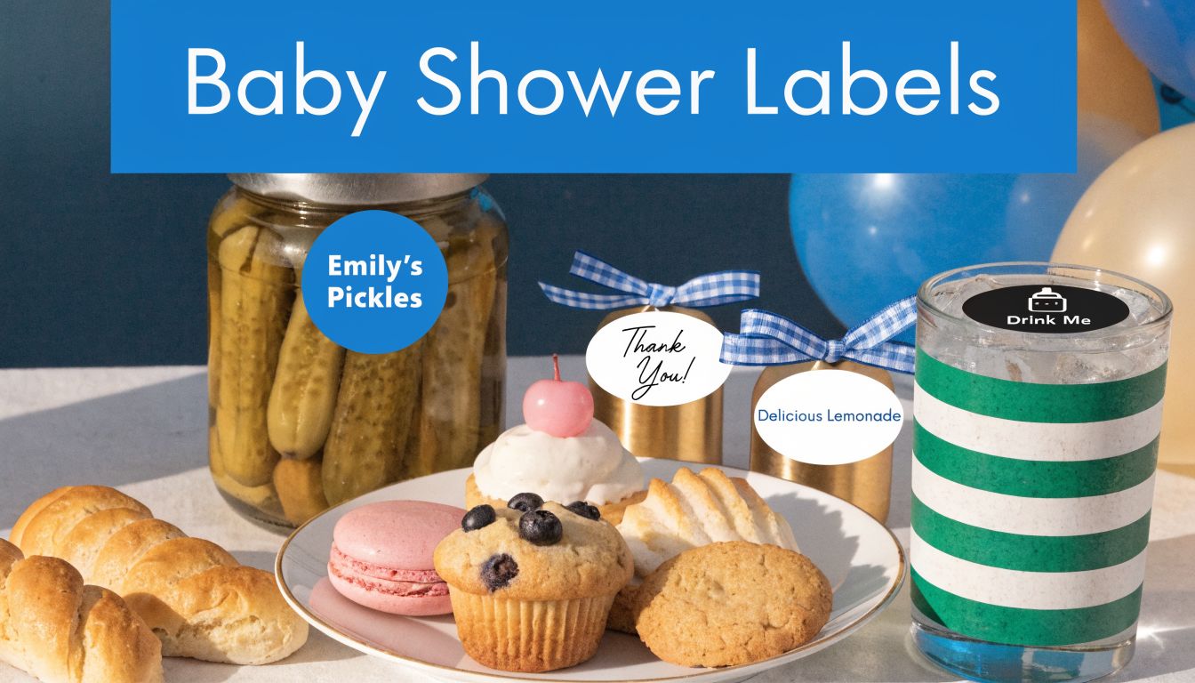 shower thank baby shower label ideas