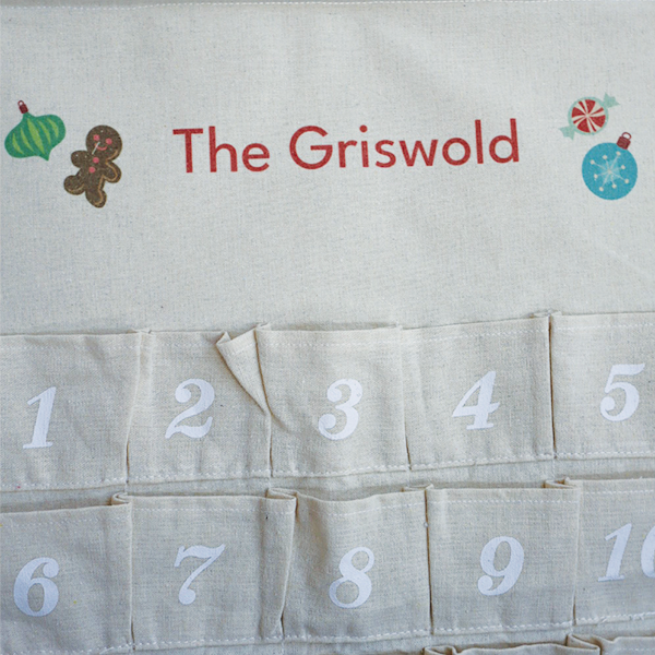 PERSONALIZED LINEN ADVENT CALENDAR DECK THE HALLS InchBug