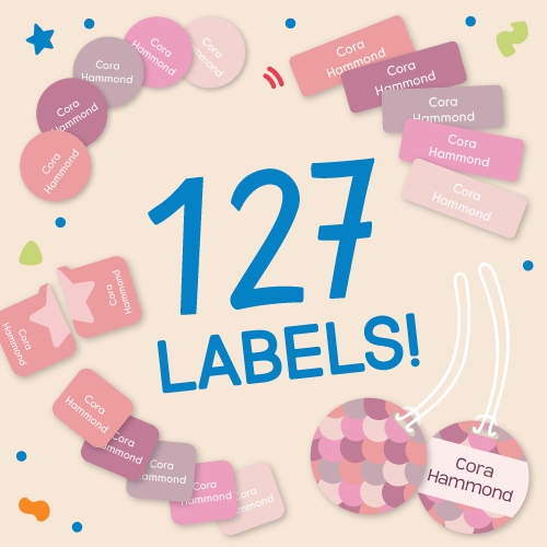 InchBug Solid Pre School Combo Pack graphic, the text reads "127 LABELS!"