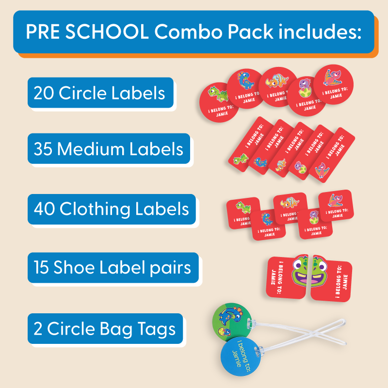 Pre School Name Labels Combo Pack