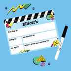 a personalized first day of school board with the name 'Elliott' written on it