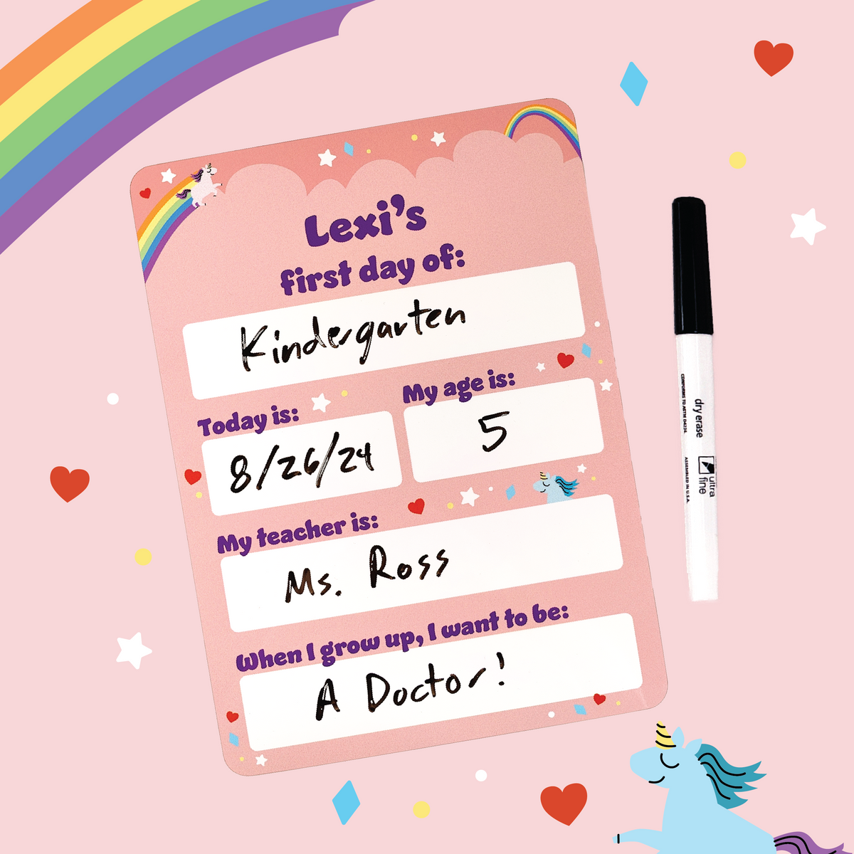 PERSONALIZED FIRST DAY OF SCHOOL BOARDS – InchBug