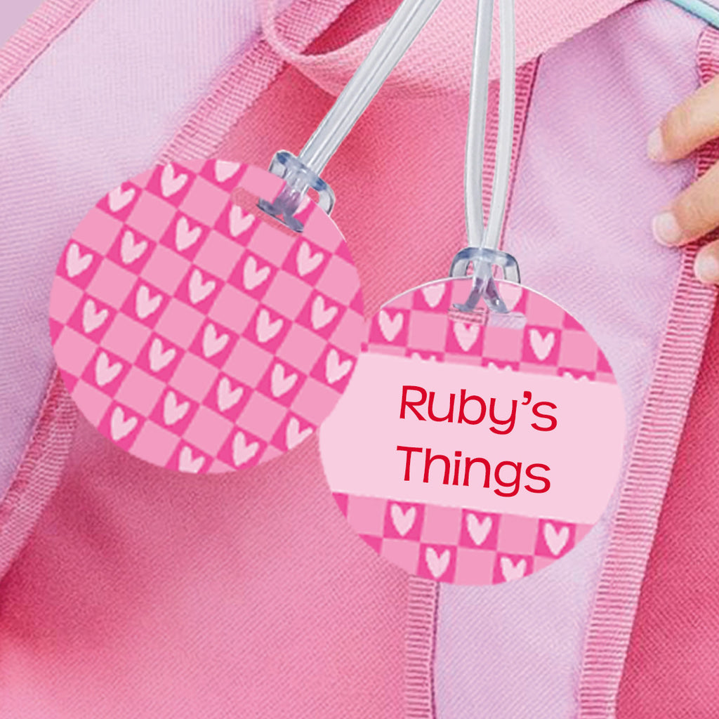 LIMITED EDITION: Happy Hearts Circle Kids Bag Tags