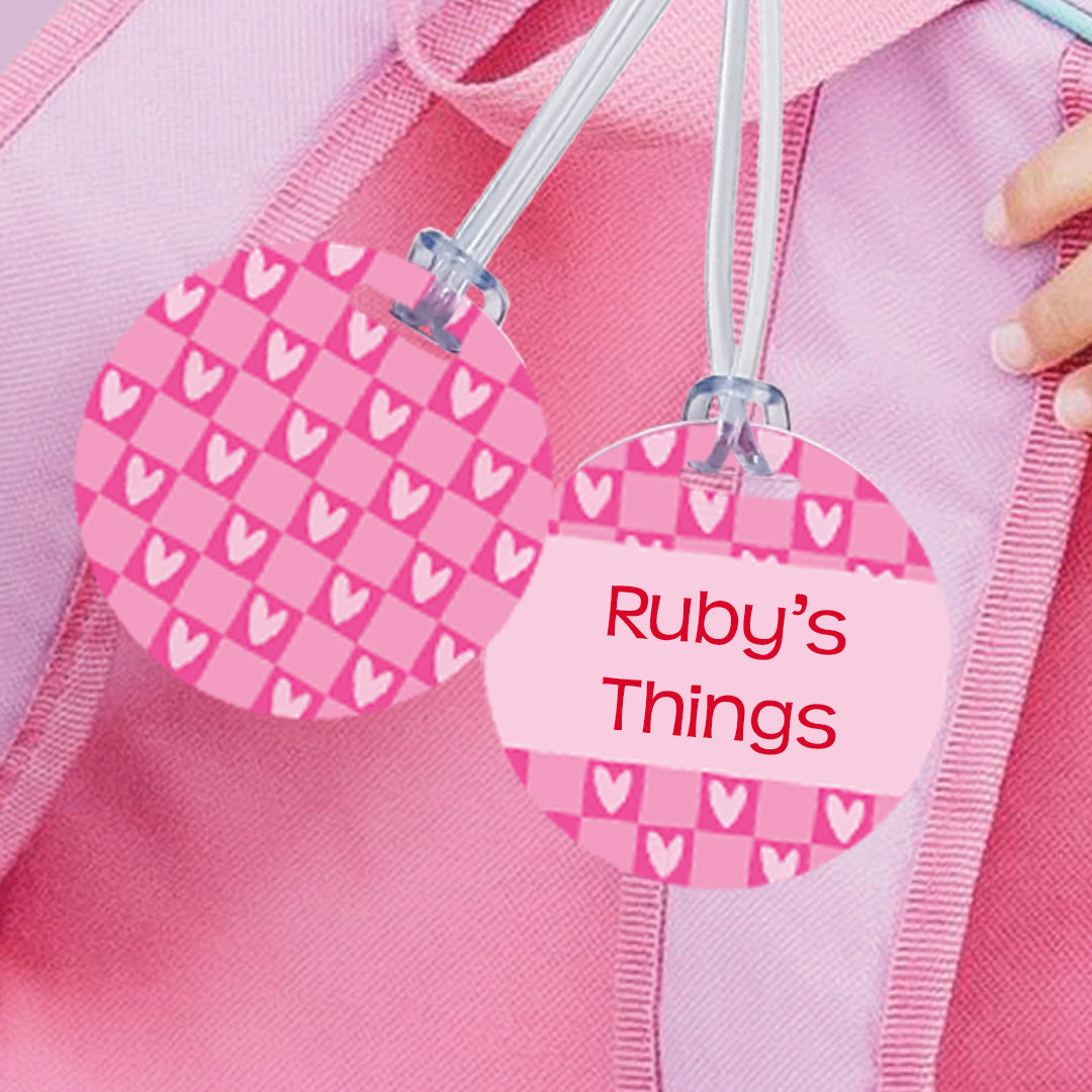 LIMITED EDITION: Happy Hearts Circle Kids Bag Tags