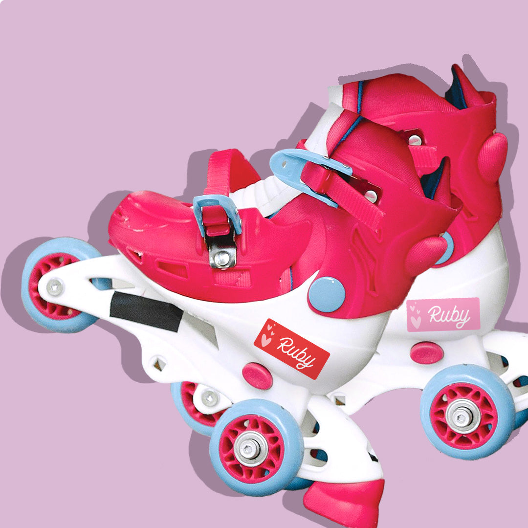 LIMITED EDITION: Happy Hearts Medium Rectangle Name Labels