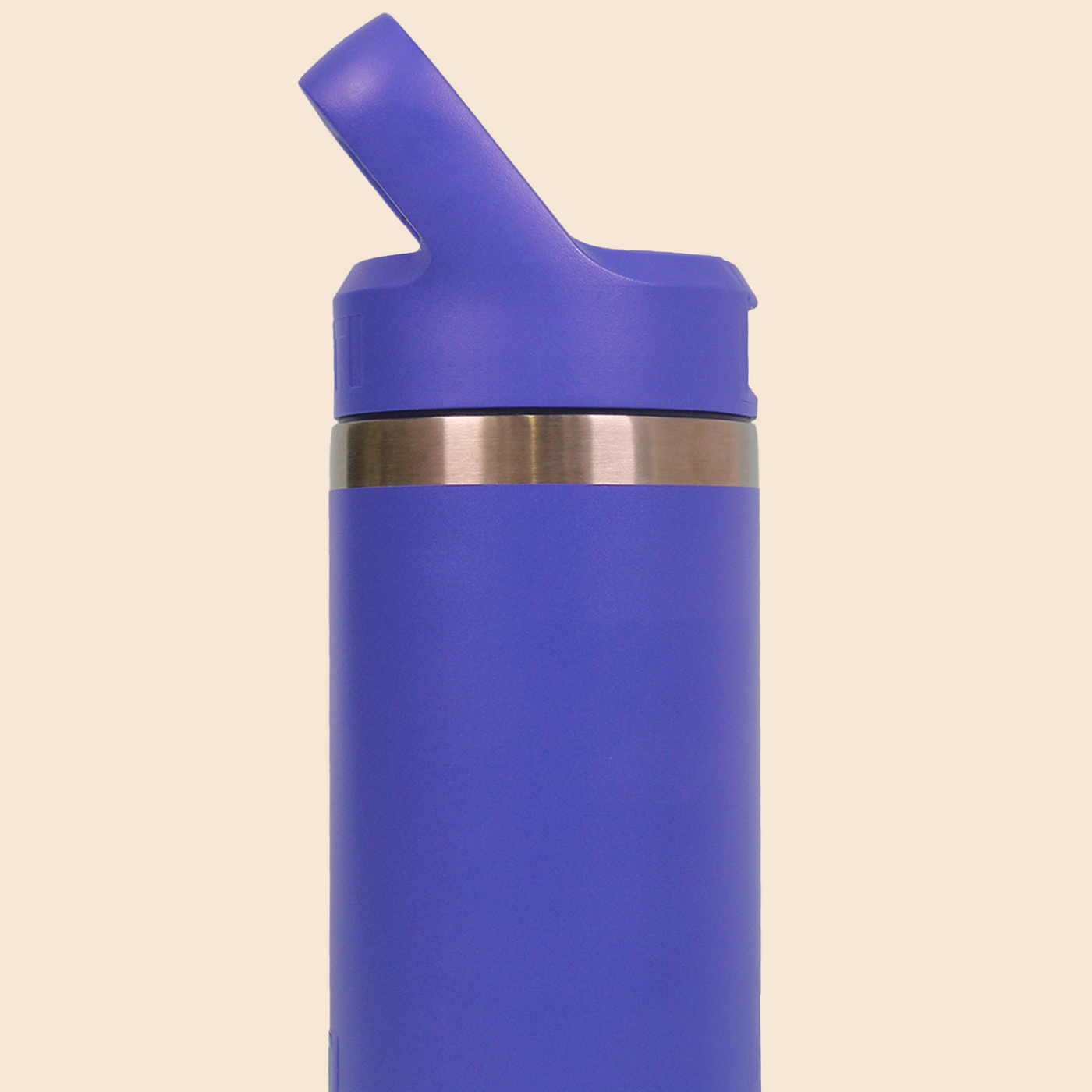 Two colorful water bottles with customizable InchBug Orbit Labels® Personalized Water Bottle Labels on a beige background