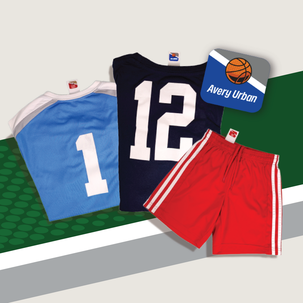 jerseys with one example of InchBug TagPal Kids, a clothing sticker for sportswear