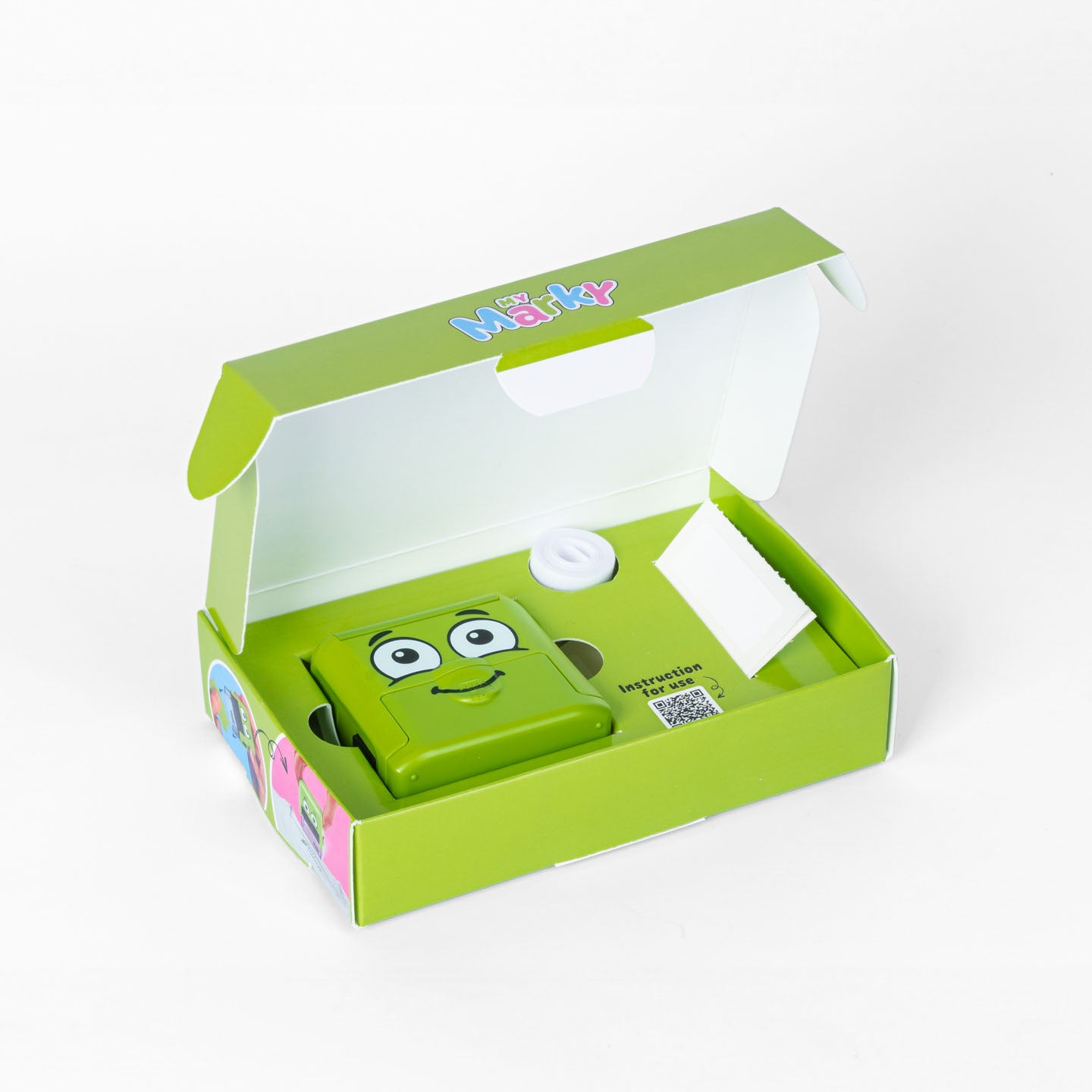 Green InchBug My Marky packaging with a cartoon character on a white background