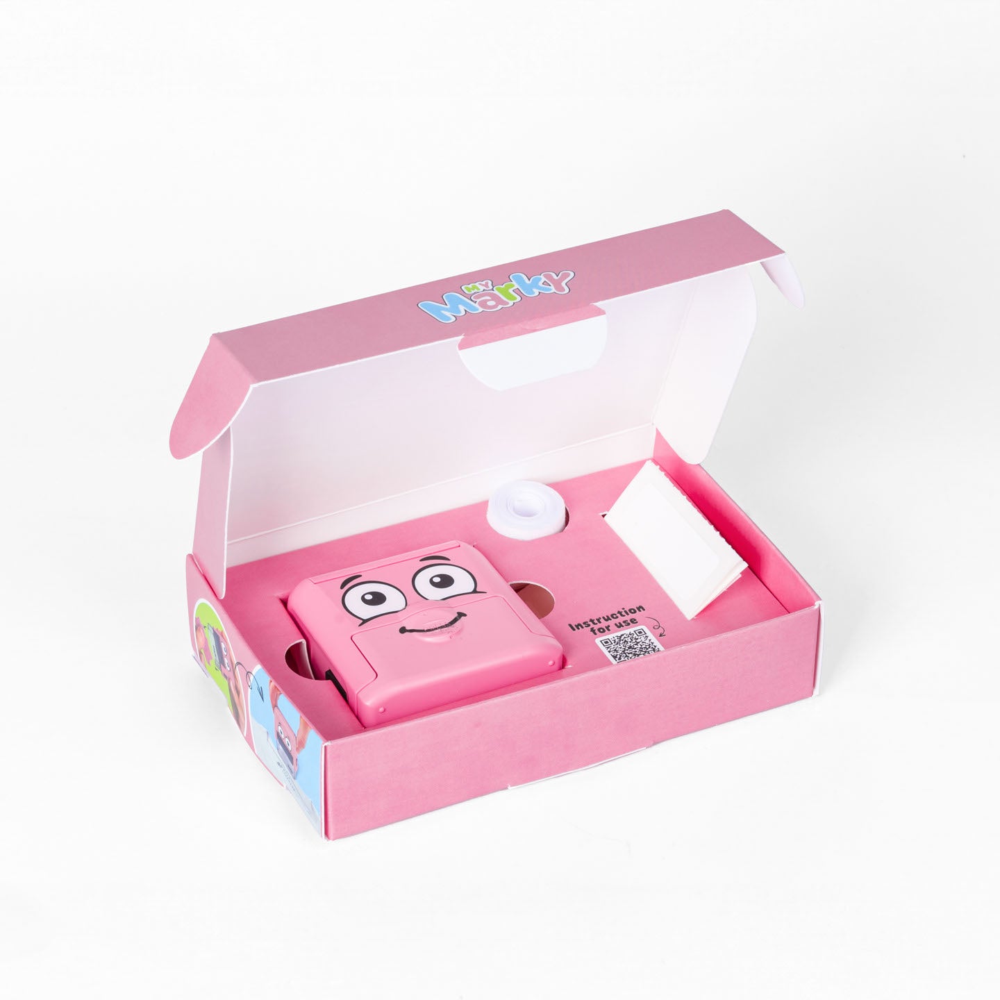 Pink InchBug My Marky packaging with a cartoon character on a white background