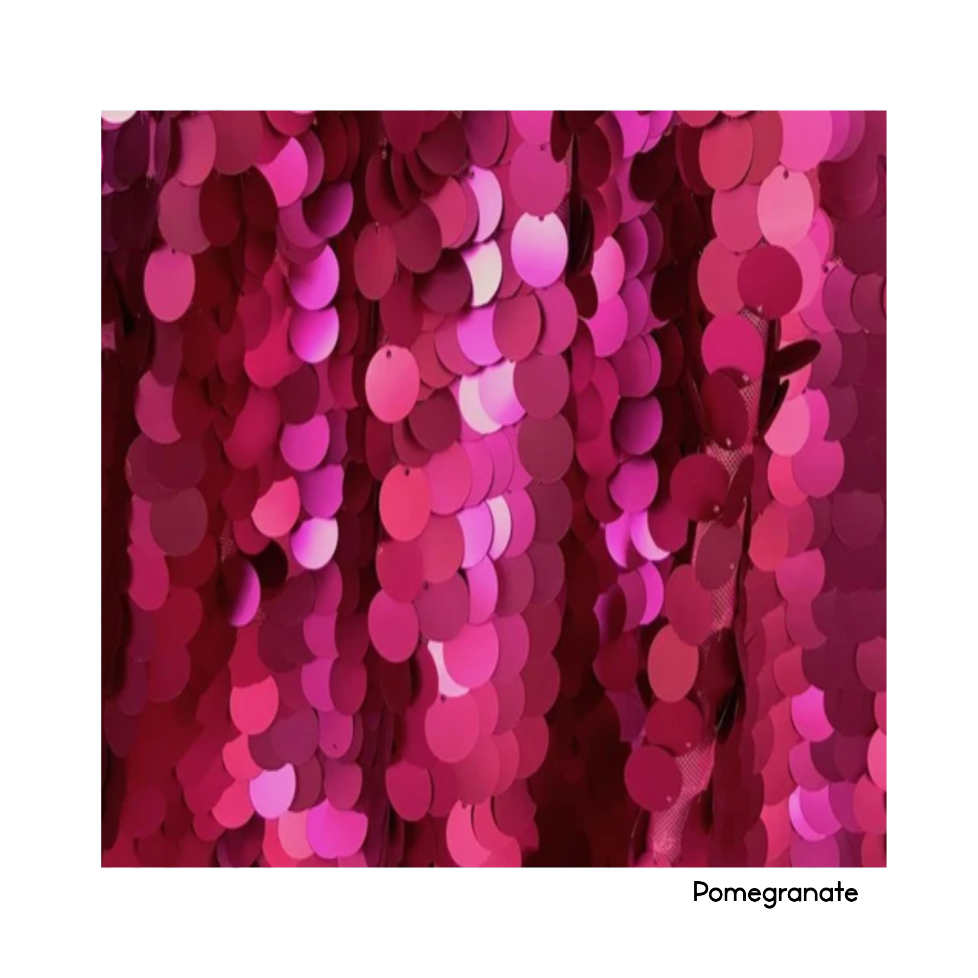 InchBug sequin pouches - close-up: pomegranate