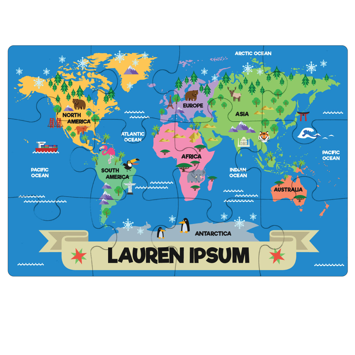 PERSONALIZED PUZZLE -- WORLD MAP